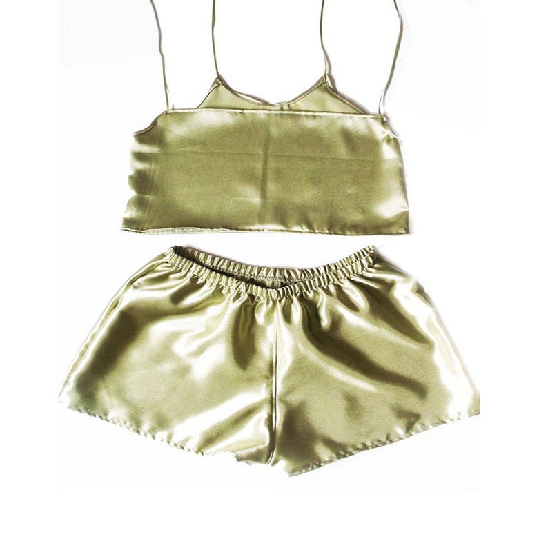 Boxy Fit Satin Camisole and Shorts Set | Etsy