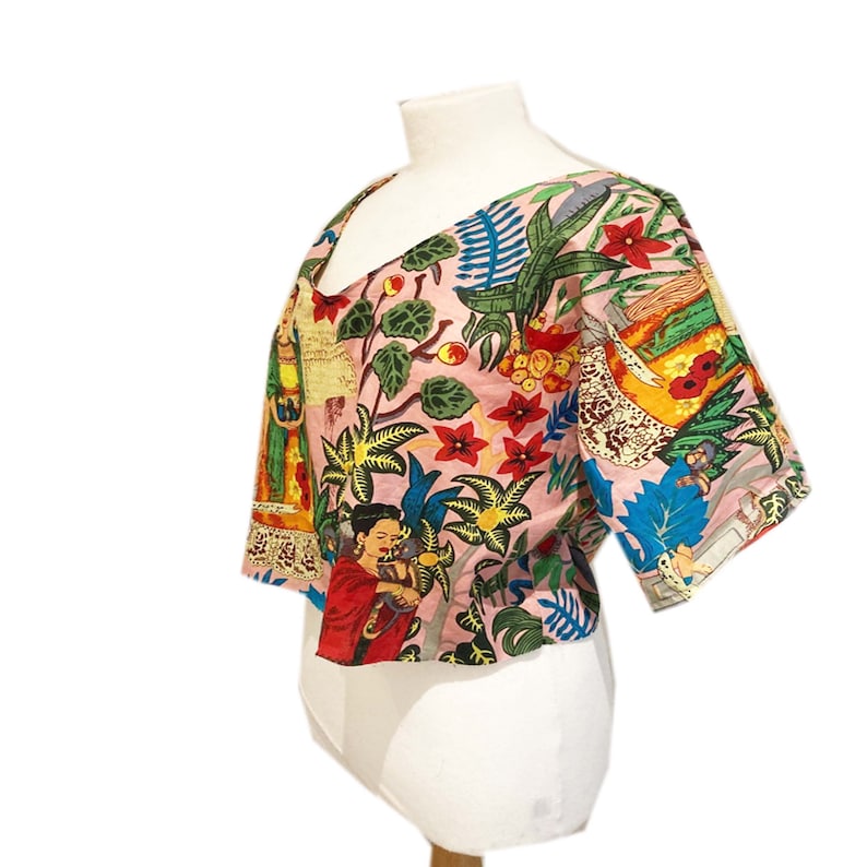 Frida Kahlo Print Cotton Boxy Blouse image 2