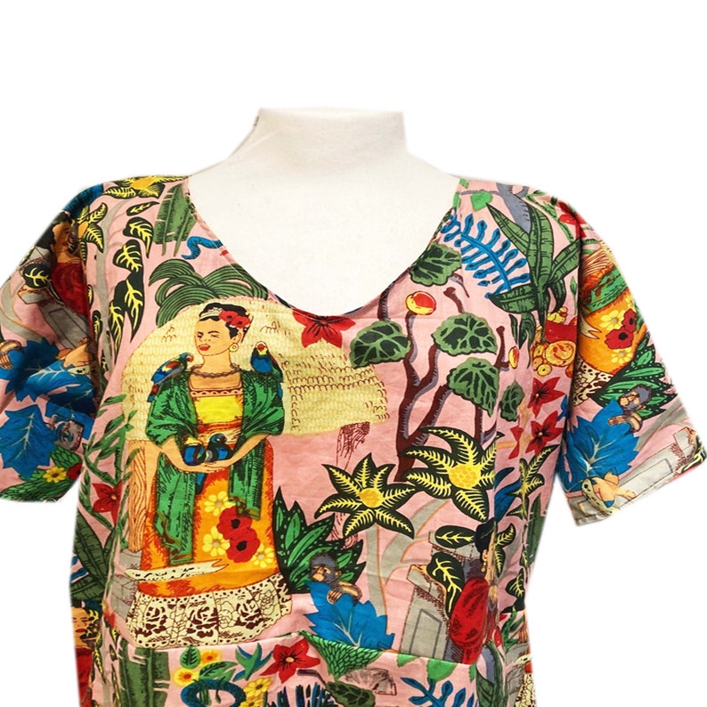 Frida Kahlo Print Cotton Boxy Blouse image 3