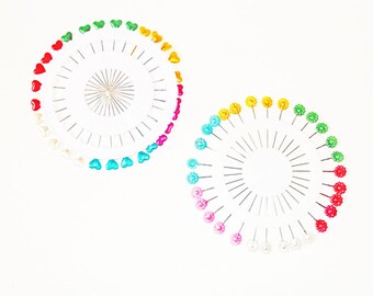 30 x Floral Dress Making Pin Wheel