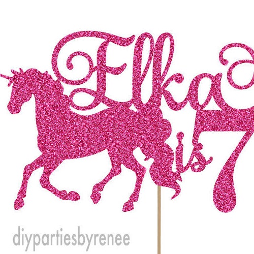 Unicorn Party Cake Topper Etsy