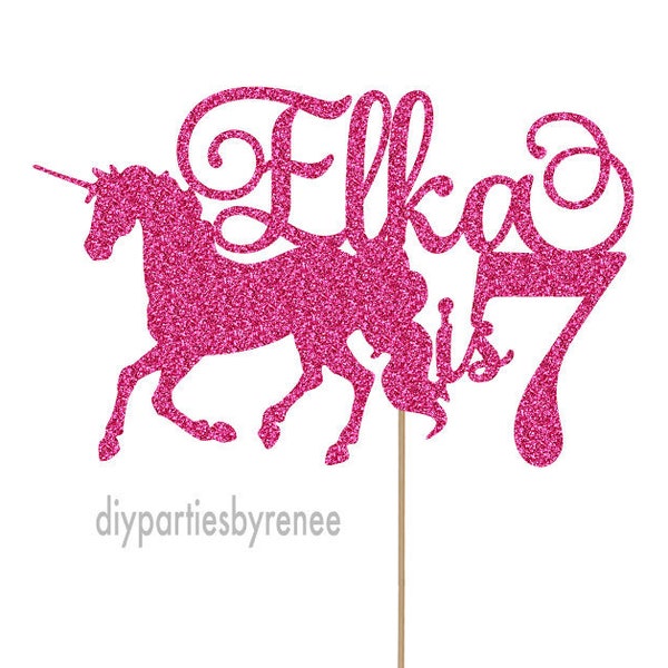 Cake Topper - Themed - 20+Colours - NEXT DAY POST - Unicorn - Any Name & Age