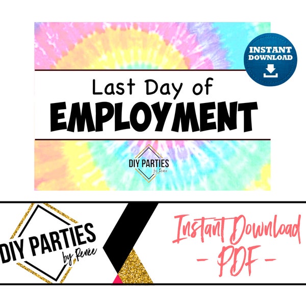 Last Day of Work Digital Poster - Etsy