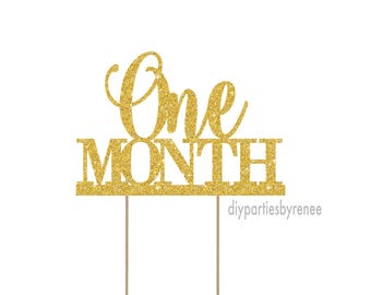 Cake Topper - Birthday - 20+Colours - NEXT DAY POST - One Month - One - 30 Days - Celebration