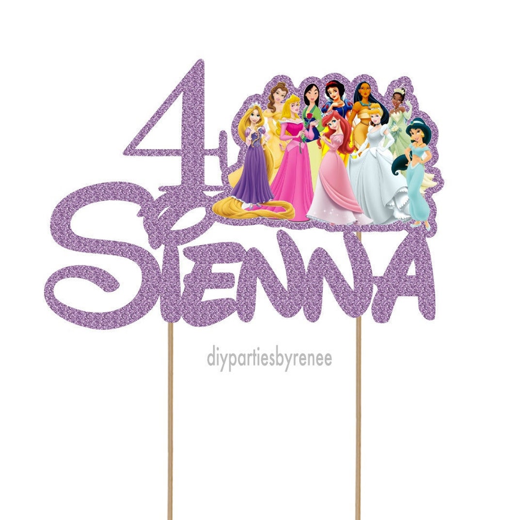 Cake Topper - Themed - 20+colours - NEXT DAY POST - Princess - Any Name ...