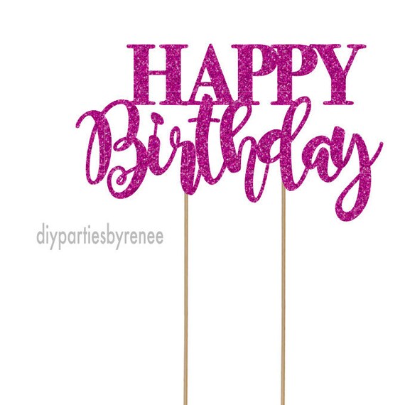 Any Name Happy Birthday Generic NEXT DAY POST Cake Topper 20+ Colours