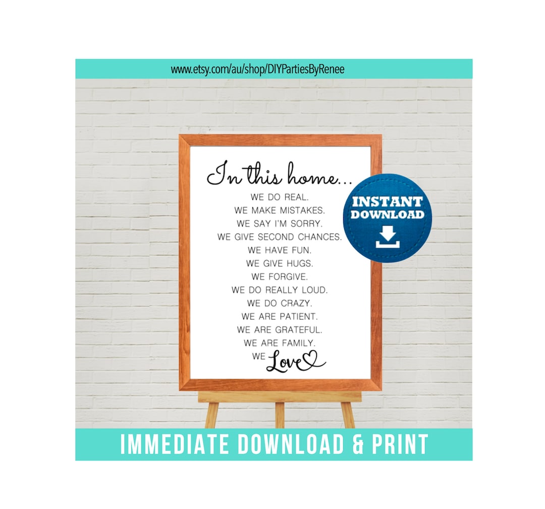 DIGITAL - PDF File | Poster - HOUSE Sign - in This Home We - Immediate ...