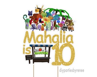 Cake Topper - Themed - 20+Colours - NEXT DAY POST - Roblox Grow A Garden - Any Name & Age
