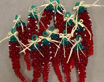 Chili peppers, chili pepper ornament, red chili peppers, Christmas ornament