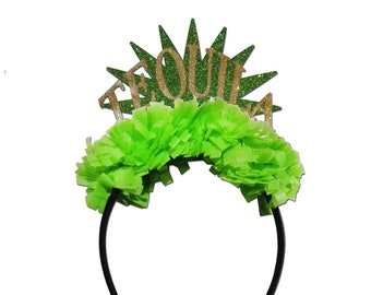 Tiara FREE personalization  headband with fringe party crown Tequila party props head piece Mexican fiesta graduation Gift party prop