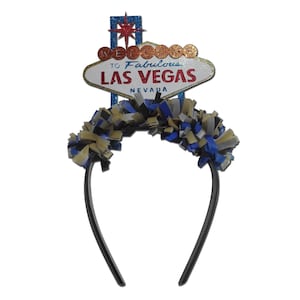 Tiara diadema de personalización GRATIS con corona de fiesta de flecos VEGAS -accesorios de fiesta pieza de cabeza fiesta mexicana Regalo fiesta prop