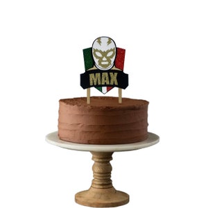 Luchador Party Day of the Dead Fiesta Mexicana Glitter Cake Topper dekoration mexikanische Ringer Tortendekoration
