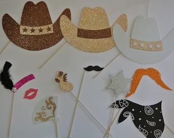 Western  photo booth props  Cowboy Photo Booth Props Sams Mustache Saloon girl Little ponly Badge
