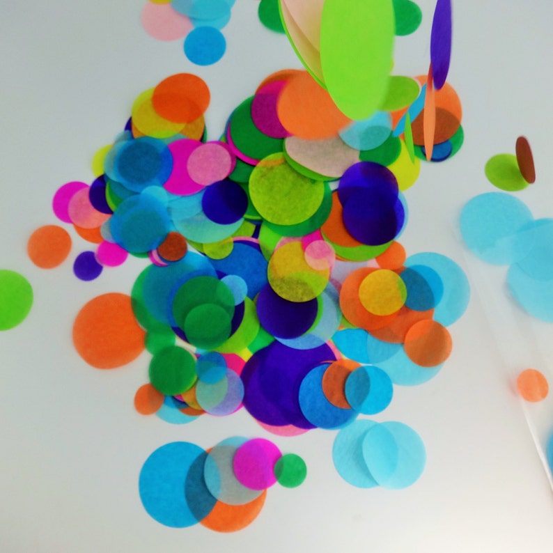 Confetti Circles 1 1//4 3 Different Colors Pink Silver and Blue Picwrap .