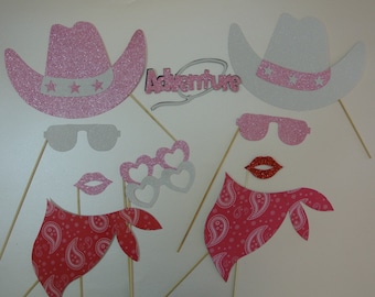Western  photo booth props  Cowboy Photo Booth Props Pink Cowgirl  Pink Bandana