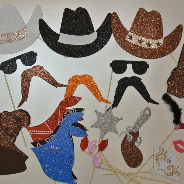 Western  photo booth props  Cowboy Photo Booth Props Sams Mustache Saloon girl Little ponly Badge