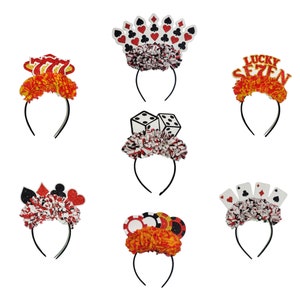 Tiara Las Vegas Casinos Lucky Seven GRATIS personalisatie hoofdband met franje feestkroon - feestrekwisieten hoofddeksel Cadeau feestrekwisiet