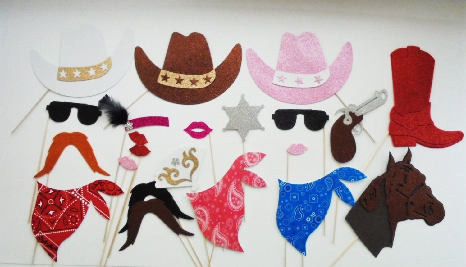 CowBoy and CowGirl inspired Photo Booth Party Props