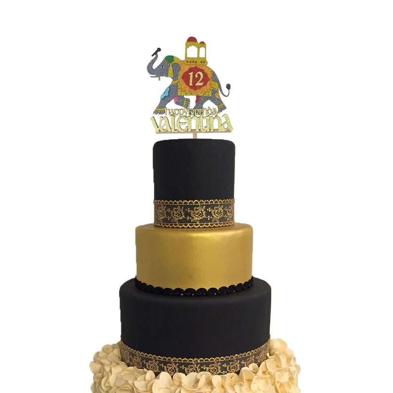 Cake Topper Elephant Indi Circus Big Top Indian Wedding Etsy