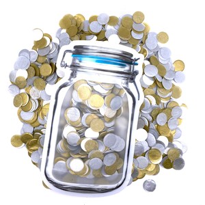 Wedding Confetti  Circle  Tissue Paper Confetti Toss Dots 1/2 inch wedding toss table scatter confetti Gold Silver white Free shipping Jar