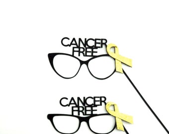 Cancer Survivor Photo Booth Props  r Cancer Free Glasses Cancer awareness Photo Booth ask for custom color