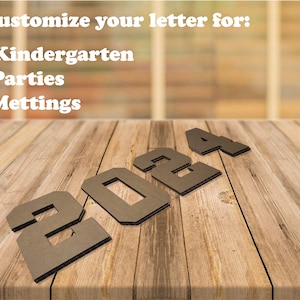 Número y letras de cartón. Decoraciones para Kindergarten, Fiestas, Reuniones. Personaliza tu personalización