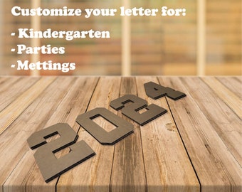 Cardboard letters and number.  Decorations for Kindergarten, Parties, Meetings. Custom your personalization