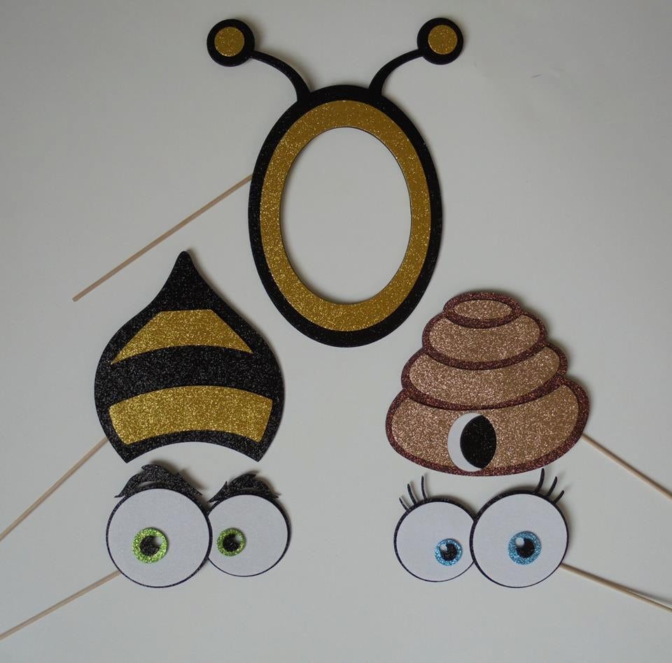 Baby Bee shower Photo Booth Props Bee theme birth day Bees and More Bees