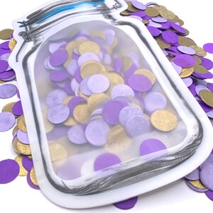 Wedding Confetti  Circle  Tissue Paper Confetti Toss Dots 1/2 inch wedding toss table scatter confetti Purple gold Lilac Free shipping Jar
