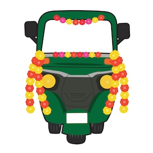 Green Tuk Tuk Digital Photo Booth Props DIGITAL DOWNLOAD