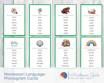 Montessori Phonogram Reading Cards