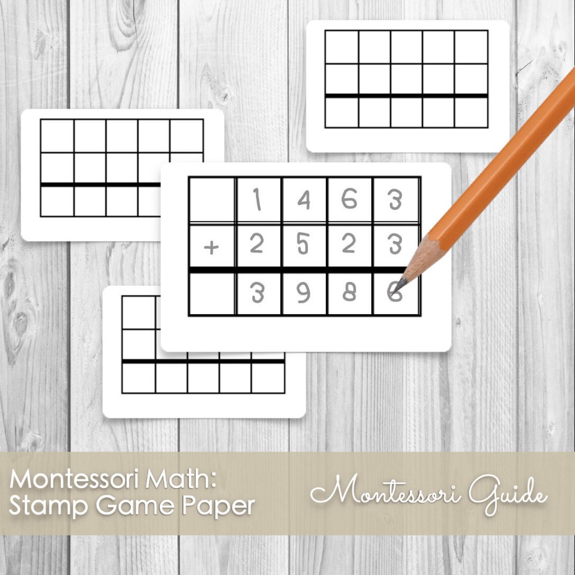 Montessori Stamp Game Paper | Etsy