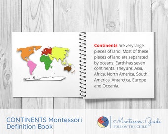 CONTINENTS Montessori Definition Book