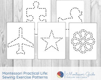 Sewing Exercise Patterns: Fine Motor Skills Practice DIGITAL DOWNLOAD