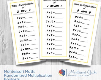Montessori Multiplication Practice (equations in random order)
