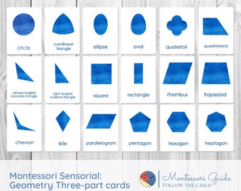 Montessori Geometry Three-part cards