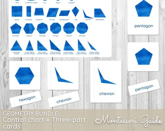 Montessori Geometry BUNDLE: Control Chart + three-part cards