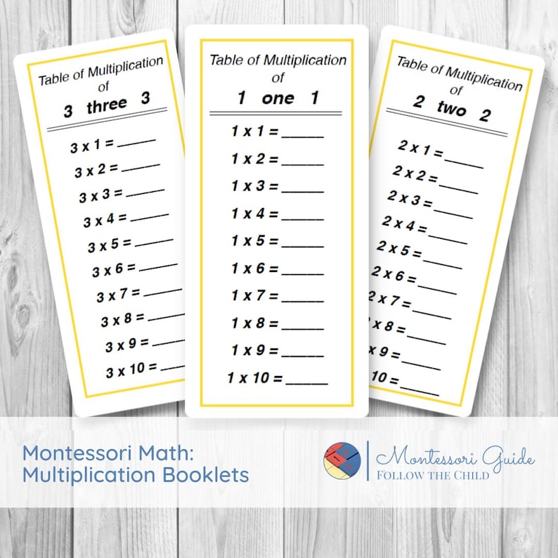 Montessori Multiplication Practice - Etsy