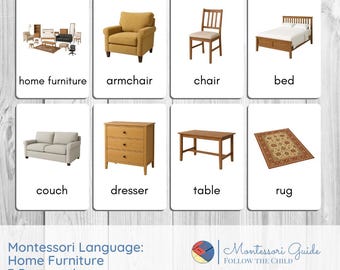 Home Furniture Montessori Cards
