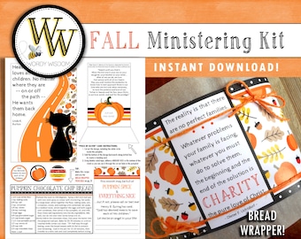 Fall Ministering Kit, Relief Society, Instant Download, October Ministering