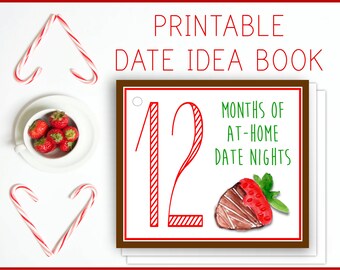 At-Home Date Night Flip Book, Printable Date Idea Cards, couples gift, INSTANT DOWNLOAD
