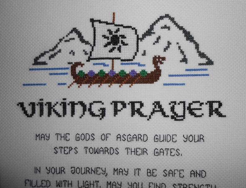 Viking Prayer Cross Stitch Pattern // Nordic Poem Digital - Etsy