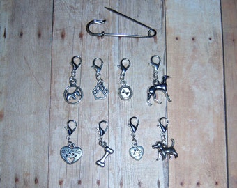 Dog Themed Crochet Stitch Markers // Yarn Progress Keepers // Planner Clips // Man's Best Friends Journal Clips // Puppers // Doggo