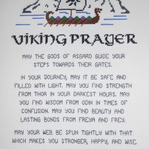 Viking Prayer Cross Stitch Pattern // Nordic Poem Digital Pattern ...