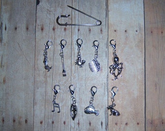 Mermaid Themed Crochet Stitch Markers // Mermaid Progress Keepers // Princess Yarn Accessories// Planner Charms // Journal