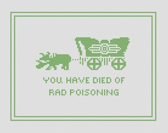 Wzór krzyżykowy Fallout Oregon Trail Mash-Up // Zmarłeś z powodu zatrucia promieniowaniem // Pobieranie cyfrowe // PDF // Wzór krzyżykowy // DMC