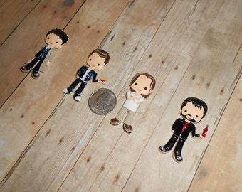 Supernatural Set of Needleminders // Sam, Dean, Castiel, and Crowley Needle Minders // Squirrel, Moose, Angel, and Demon Project Keepers