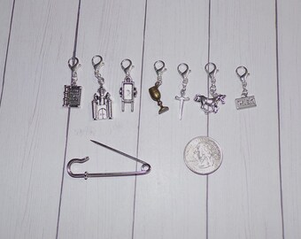 Fairy Tale Journal Charms // Princess Bride Crochet Stitch Markers // As You Wish Project Keepers // Planner Charms // Notebook Clips // WIP
