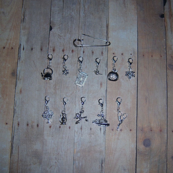 Over The Garden Wall Crochet Stitch Markers // Greg and Wirt Progress Keepers // Tome Of The Unknown // Planner Charms // Journal Clips