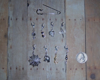 Coraline Crochet Stitch Markers // Other Mother Progress Keepers  // Gift For Crocheters // Cartoon Planner Charms // Journal Clips